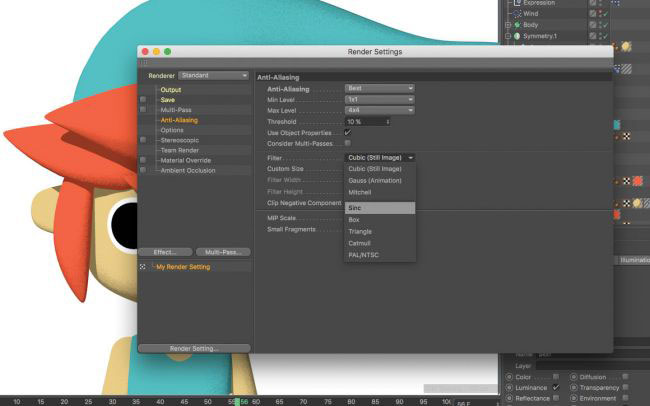 step_8_render_setting تنظیمات طراحی در شخصیت کارتونی cinema 4d