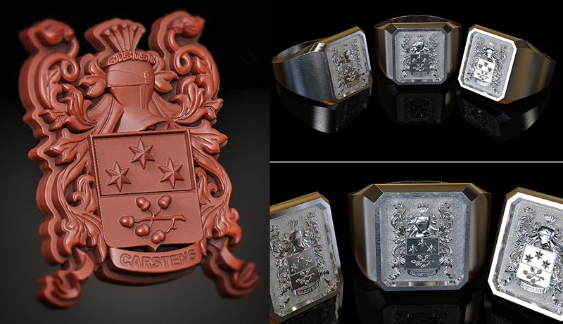 Family_Crest_Ring طراحی جواهر با زیبراش