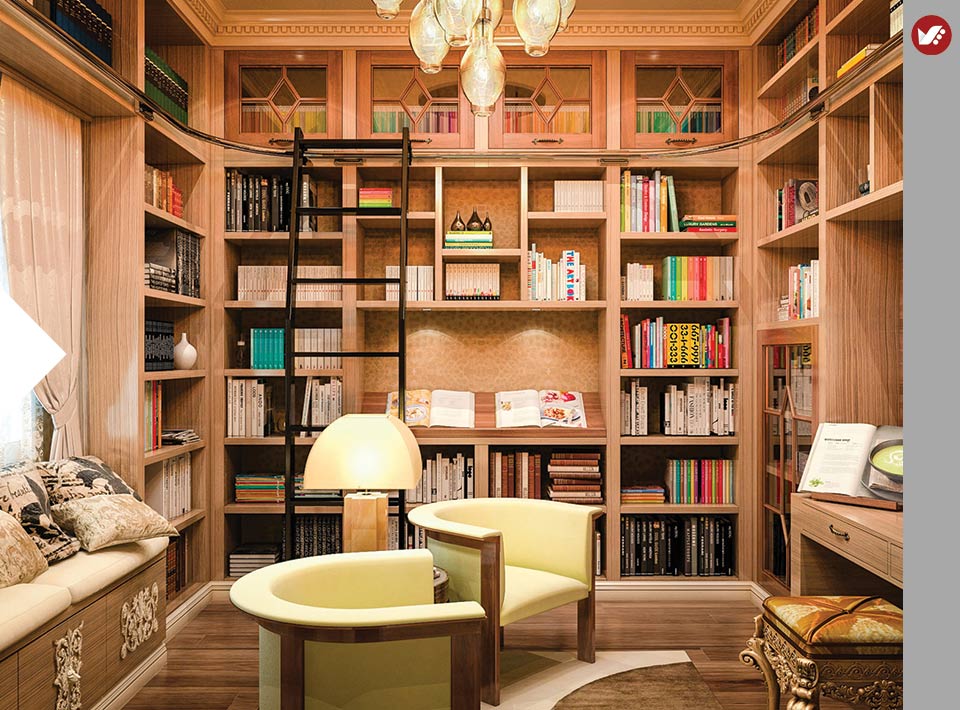 کتابخانه خانگی home libray design - کتابخانه خانگی