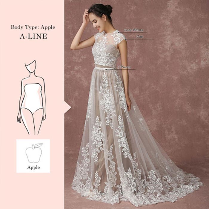 wedding_dress_51 لباس عروس مناسب برای شکل بدن سیب