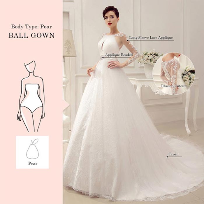 wedding_dress_52 لباس عروس مناسب برای شکل بدن گلابی