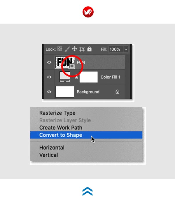 photoshop_pouyaandish_2020_text_image_116 نحوه کار با Convert to Shape در فتوشاپ