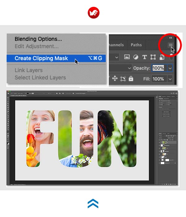 photoshop_pouyaandish_2020_text_image_146 ایجاد clipping mask در photoshop