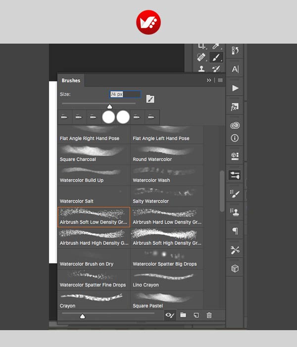 photoshop_shortcut_19 کلید میانبر ابزار Airbrush در فتوشاپ