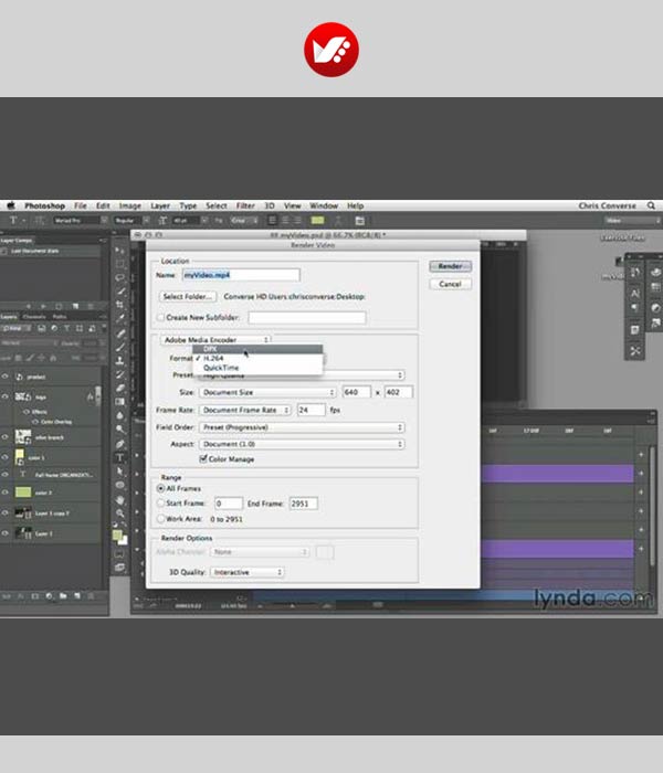 photoshop_shortcut_40 کلید های میانبر رندر (Render) در فتوشاپ