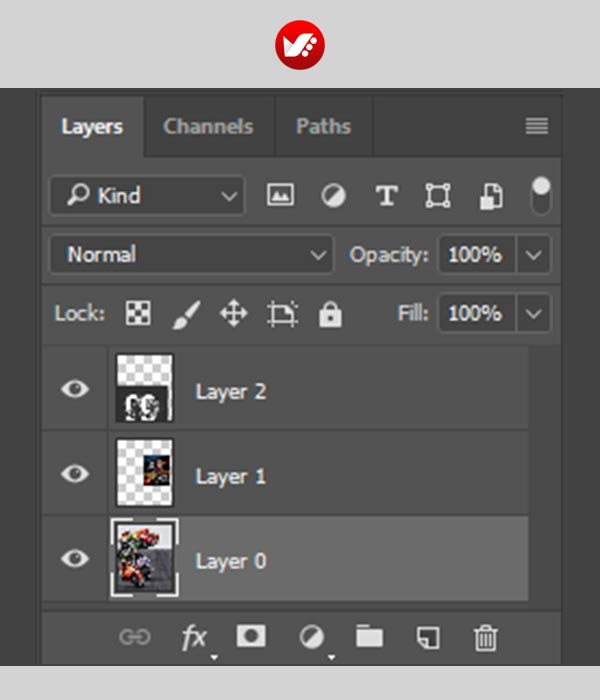 photoshop_shortcut_8 کلید میانبر انتخاب پایینترین لایه در فتوشاپ