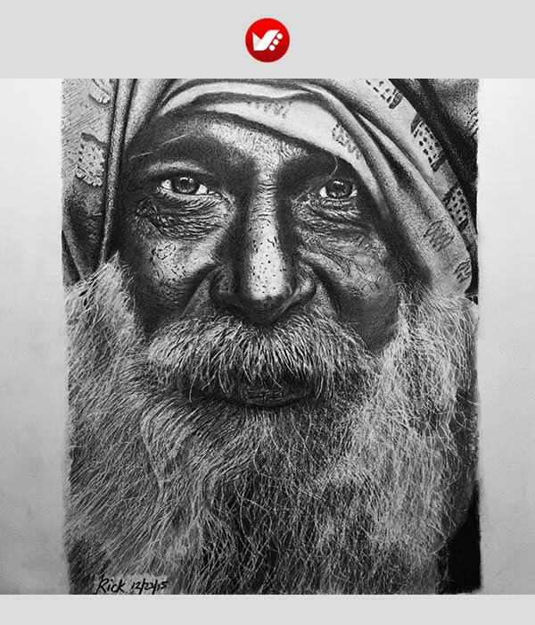 نقاشی واقع گرایانه با ذغال نقاشی با ذغال