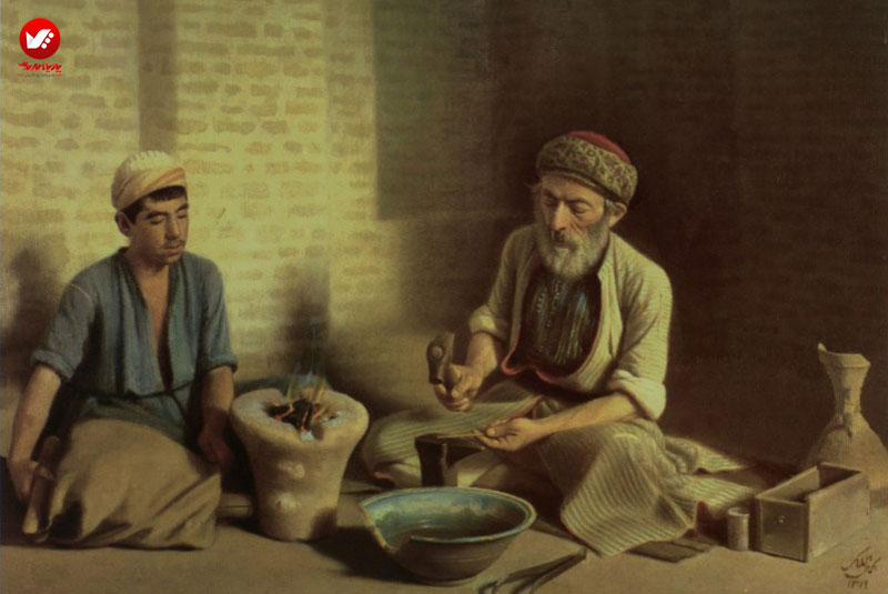 نقاشی زرگر بغدادی و شاگردش