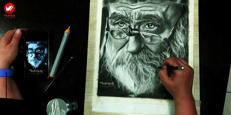 نقاشی سیاه قلم فوتورئال