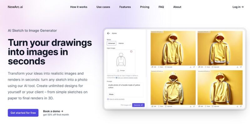 سایت هوش مصنوعی طراحی لباس NewArc.ai