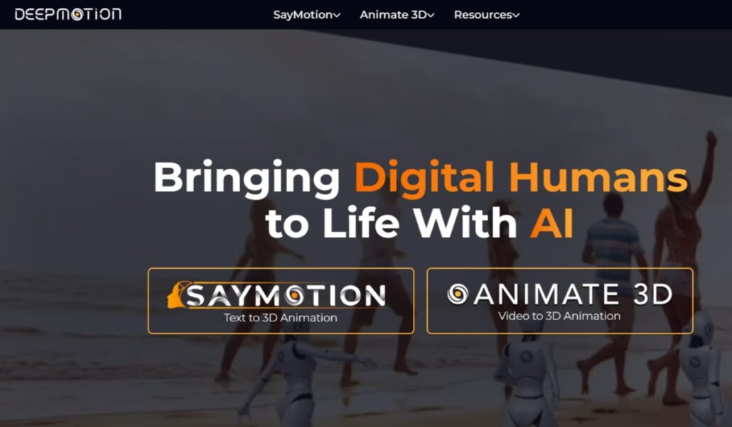 سایت هوش مصنوعی ساخت موشن گرافیک و انیمیشن deepmotion