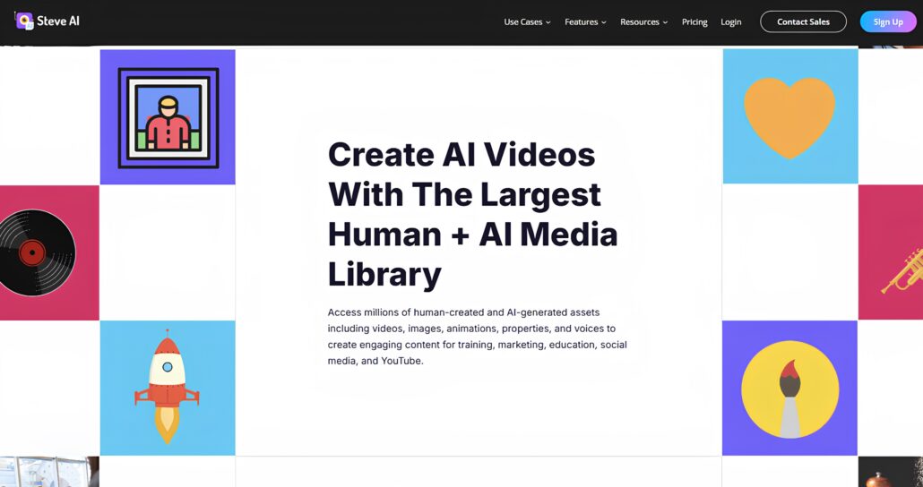 سایت هوش مصنوعی ساخت موشن گرافیک steve.ai